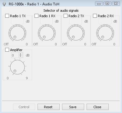 20 To open the Audio Tx H window, double click Audio Tx H on the RG-1000e panel in the Radio section. For regular Mototrbo\SmartPTT operations keep all boxes unchecked.