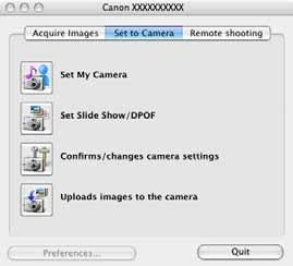 Click this button to synchronize the camera s date and time settings with the computer. Click this button to format the camera s memory card (not supported by some camera models).