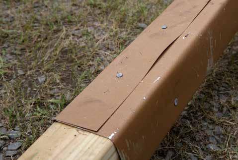 main post (don t cover hole). Align the long edge with the post edge. 2.