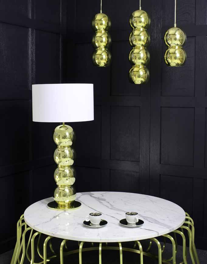 Rondo Pendants polished brass Rondo Table Lamp