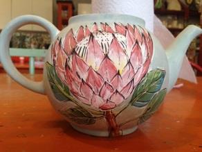 Workshops running every day: PROTEA TEAPOT WORKING WITH CLAY In this workshop you will start with a slip cast teapot and learn techniques related to clay, greenware, underglaze painting,