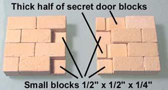 3. Add a few more blocks to the door and you can see how it fits into a wall section.