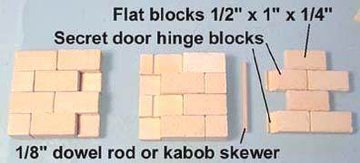 5. The door (shown on the far right) is made up of hinge blocks and flat blocks.