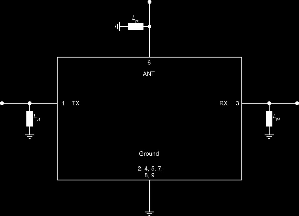 5 Matching circuit L p1 = 4.7 nh L p6 = 2.2 nh L p3 = 4.