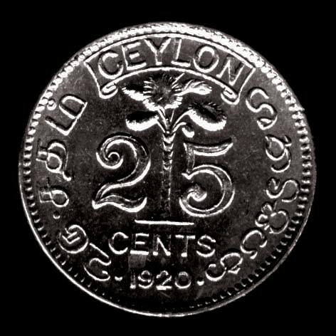 Modern Dime Size Silver Coins of the World CEYLON FOOTNOTE: Talipot Palm (Corypha umbraculifera) The great fanpalm, native of Ceylon.