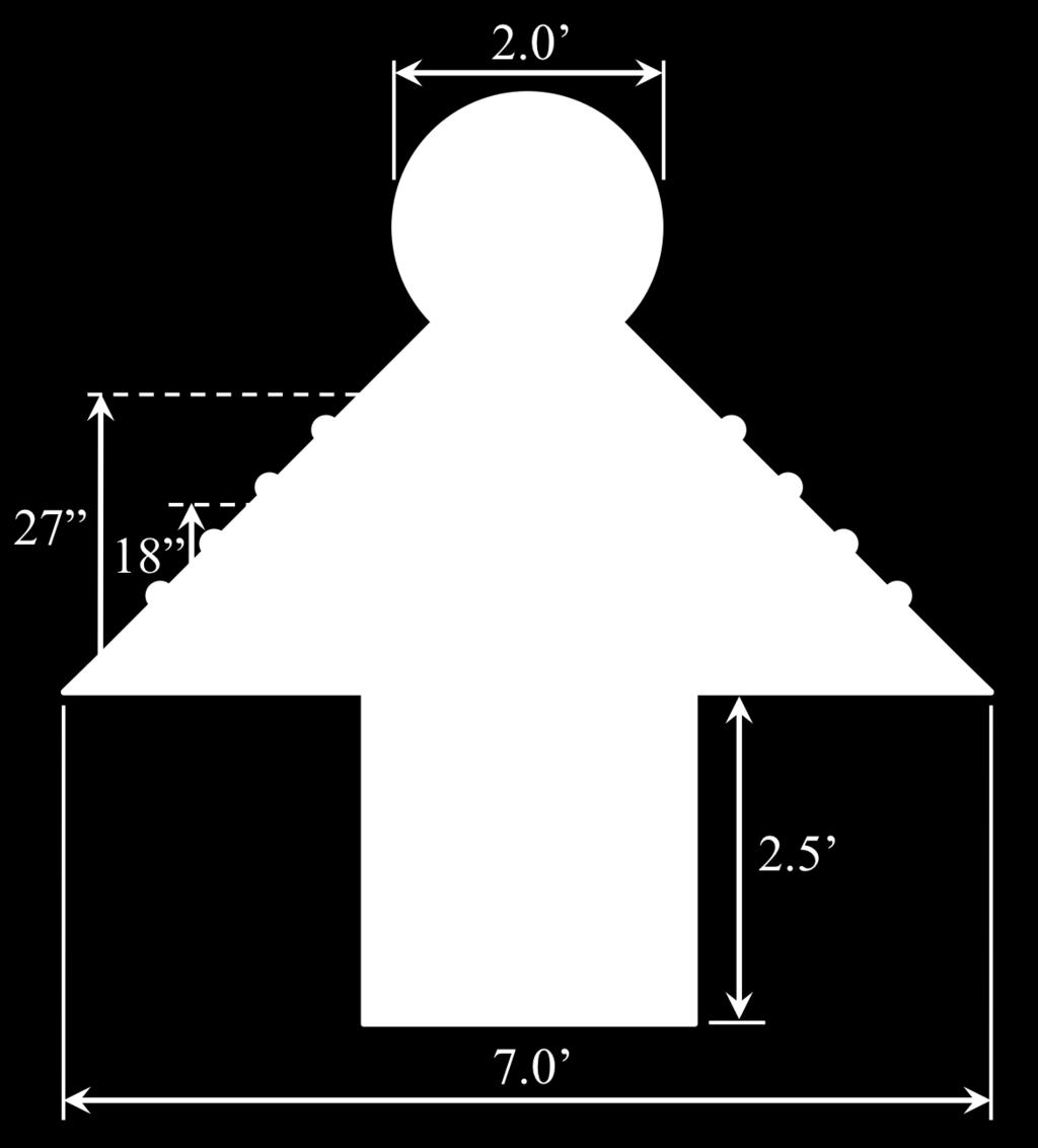 Fig 2. Approximate Arcade Dimensions (Single Zone Shown). Fig 3. Center Layout and Approximate Dimensions. 2.2 Building Materials.