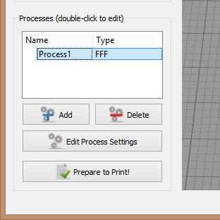 7 Slice model Slice model Press edit process settings in main window 1 2 3 1. Select material type 2. Select print quality 3. Select which extruder to print with. 4. Select the amount of infill. 5.