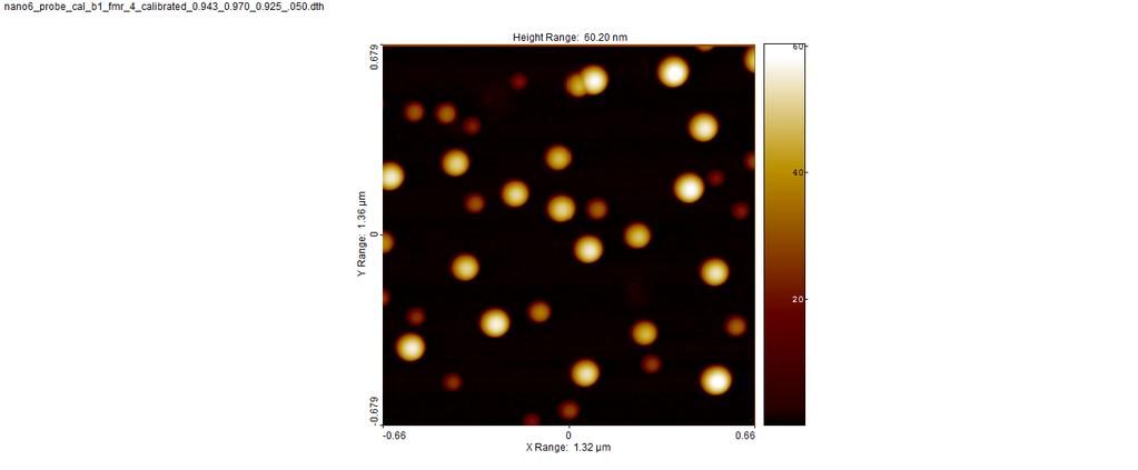 a) b) Figure 18 Examples of nanoparticle depositions for the calibration of the AFM probe shape.