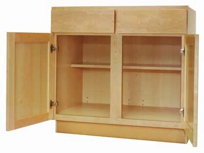 BOX & GUIDE: 1/2" Furniture Board with Natural Maple or White Laminate and Side Mounted Guide DRAWER BOTTOM: 3/8"