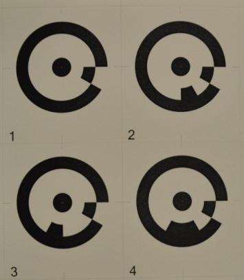 there are six different kinds of targets: RAD Coded, RAD dot, dots, and 8, 10, 12 bit Coded. A more detailed explanation of how to select target type and size are included in Section 4.1. Figure 2.