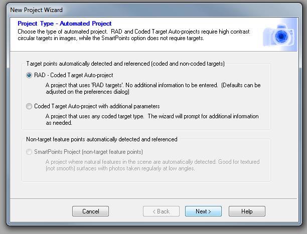 3.7.1 Procedure for Field Calibration in PhotoModeler (also, Automated Project with Single Camera) The following section describes how to execute a field calibration project.