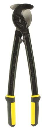 13" 369g CABLE CUTTING PLIERS With a high-leverage, hot-riveted pivot joint and double molded handles, these cable cutters provide excellent one