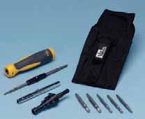 Tools and Totes Twist-a-Nut Pro Electrician s Screwdrivers Twist-a-Nut Conduit Deburring Tools Convenient Wire-Nut Wire Connector Wrench in end of handle Wire-looping hole in handle Vapor-blasted tip
