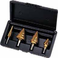 s Step Bit Kit Step Step Drill Diameter No. of Increments Thickness Shank Dia. Cat. Sizes (Inches) Hole Sizes (Inches) (Inches) (Inches) No.