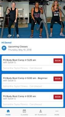 How to Book a Workout, Check-In or Cancel a Workout 1. Once you re logged in, you ll see the Home tab which you ll see the upcoming classes only for that day. a. Also, at the bottom of the screen, you can find: i.