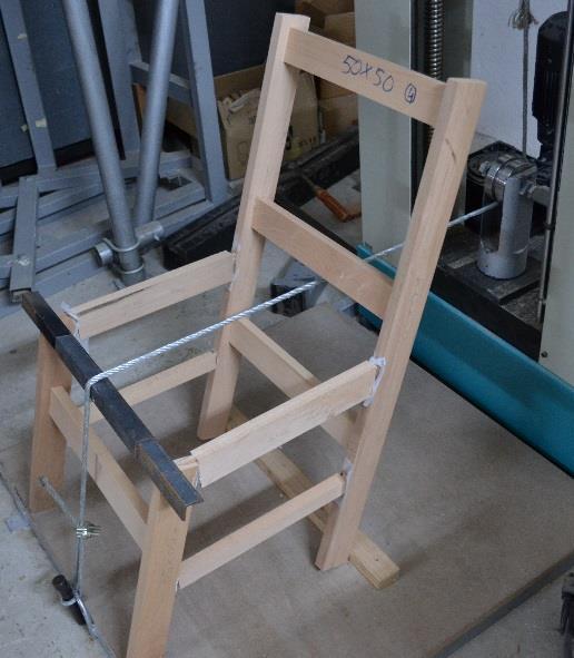 Fig. 5. The general failure modes of the chair frames after static front to back loading test The physical and mechanical properties of the wood species determined in this study are given in Table 2.