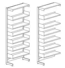 A starter bay is delivered with one right and one left bracket per shelf.