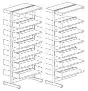 A starter bay is delivered with one right and one left bracket per shelf.