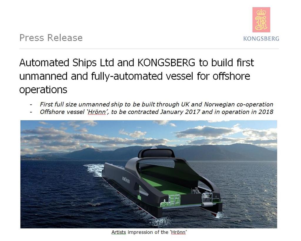 The SIMAROS project Safe Implementation of Autonomous and Remote Operation of Ships Unmanned offshore vessel Technology development Development of risk assessment