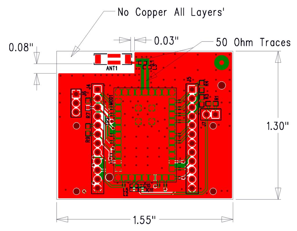 4.2 Chip Antenna Reference Design PCB Figure 6 - Chip Antenna Certified
