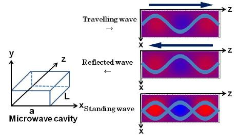 Izumi Y, et al. Fig. 1. Size of microwave cavity resonator and behavior of microwave in the cavity.