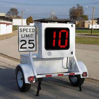 Speed & Message Trailers StreetScout Speed Trailer - 12 Display Speed control for urban and suburban use Compact, lightweight design Highly visible 12 display Flashing overspeed alert display