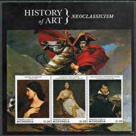 50 1018-19 $3.50 Art, Romanticism Souvenir Sheets (2)... 16.75 13.