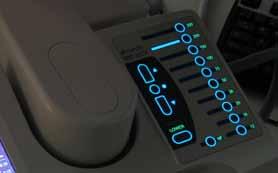 Sensitive membrane buttons permit total control of image brightness and are illuminated for use in subdued light.
