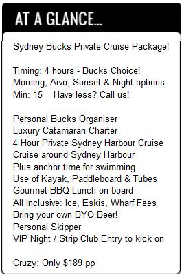 Why My Ultimate Bucks? because you re the best man! It s a Sydney Harbour Bucks Party that just basks in all things awesome. Send your best mate off in a style that is so laid backs it s vertical.