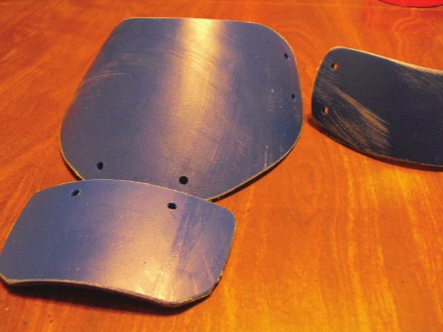 Drill holes Now that our plastic gorget armor plates are in the desired shape, it s time to drill the holes