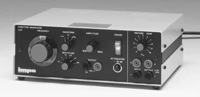 Function generator type LCE 1 2 3 4 5 6 7 8 9 10 11 Continuously variable fine adjustment of the frequency (1 to 10 times the adjustment on the decade switch) 12 Waveform selector (,, ) 13