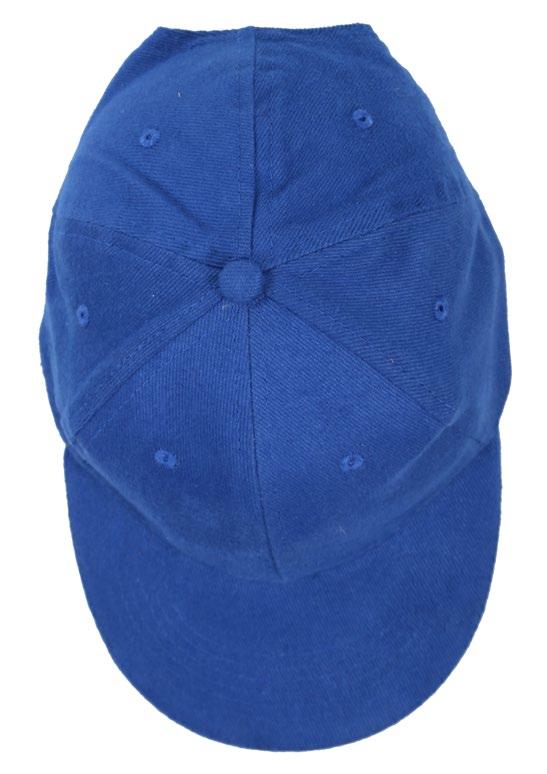 6 PANEL Cotton Cap Low profile six panel cap, curved peak Adjustable velcro closure, embroidered eyelets 100% brushed cotton Print size: 100mm x 50mm One size
