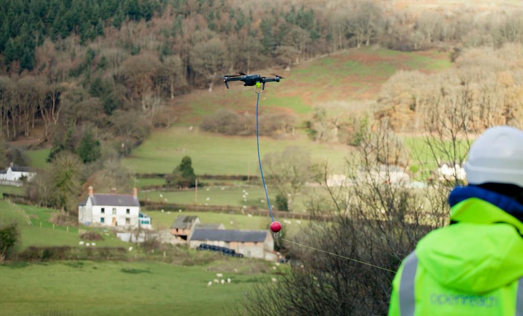 Flying fibre in for hard-to-reach homes This year, my team faced one of our greatest engineering challenges yet: getting highspeed broadband to the tiny village of Pontfadog in rural North Wales.