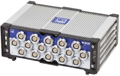 MX1601B-R Ultra rugged Standard Amplifier Special features - 16 individually configurable inputs (electrically isolated) - Support of 60 V, 10 V, 100 mv, 20 ma or IEPE on all