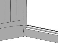 S P Fig 1 Where its required that floor mounted furniture is fitted back to the wall, either scribe end panels