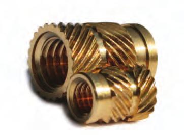This series, which is available in two standard lengths, combine diagonal knurls and undercuts to achieve the optimum balance of resistance to pull-out and torque loads. Nominal Thread Size M2 M2.