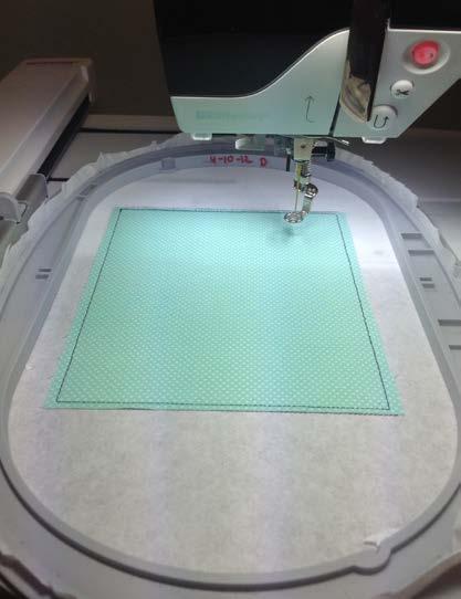This will serve to keep the embroidery foot from sticking to the vinyl as it is
