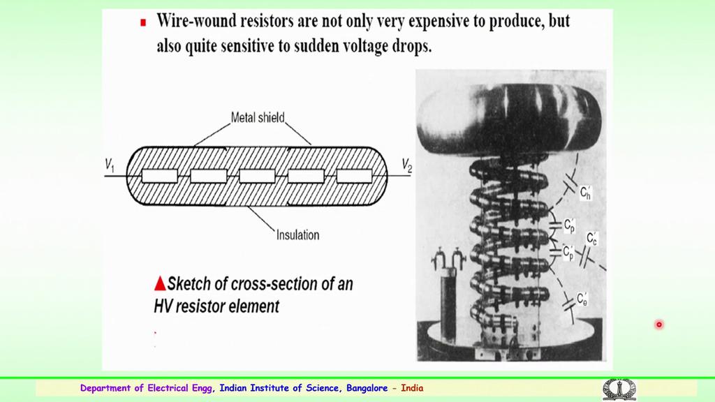 (Refer Slide Time: 29:57) So, for that wire wound resistors are not only expensive to be used to produce, but also quite sensitive to sudden voltages, that is the reason it is being tried with using