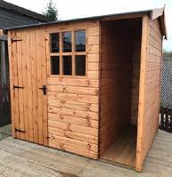 If you just want a shed for you and one for your partner, the simple addition of a partition and door will solve this problem.