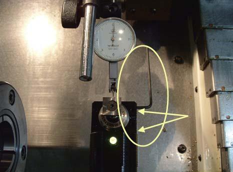 Adjust the position of the stylus head with the two set screws located on the right-hand side of the tool setter arm, below the