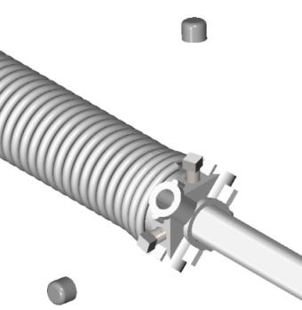 HEX SOCKET OR SQUARE HEAD SET SCREWS BLACK SPRING WINDING CONE TORSION TUBE 1/2 DIAMETER HIGH CARBON STEEL TUBES OR BARS TEMPORARILY REMOVE STRUT IF MORE SPACE IS NEEDED TO WIND SPRINGS! STEP 25!