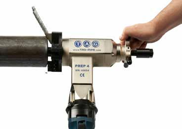 A G PREP 4 T Portable Pipe Bevelling Machine RANGE: 23 to 112mm i/d n tion : External Bevelling Internal Bevelling Elbow Bevelling Facing Counter-boring Weld Removal J-Prepping and facing of
