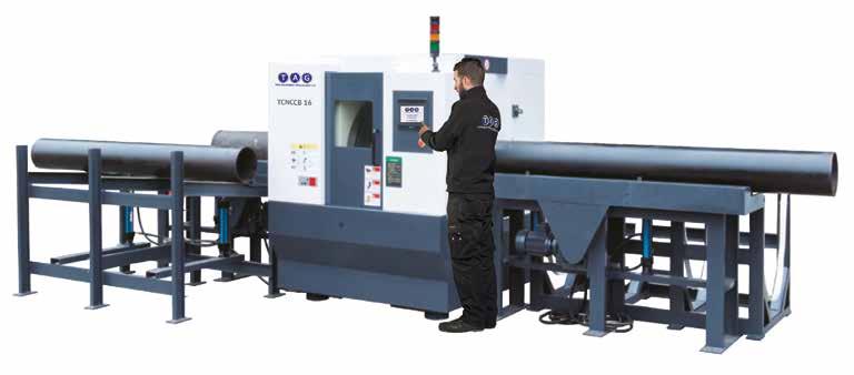 TAG HIGH SPEED, CNC PIPE CUTTING AND BEVELLING MACHINE RANGE: 2 to 24" (50-610mm) FEATURES A high speed pipe cutting and bevelling machine, CNC controlled with simple pre-set programmes For high