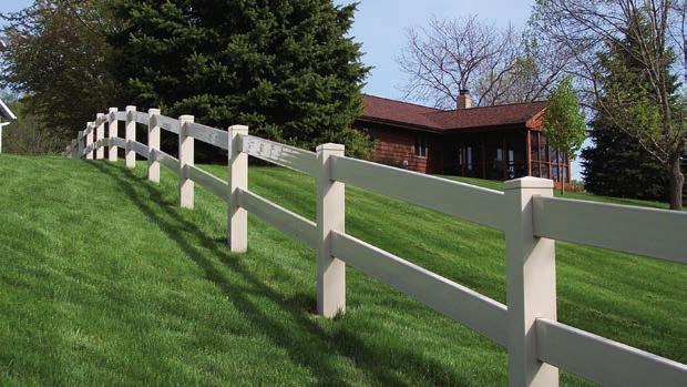 TWO RAIL Accent Fencing - Green Series Two Rail Specifications Heights: 36" 1-1/2" x 5-1/2 Rails 10-1/2" Rail Spacing 5"
