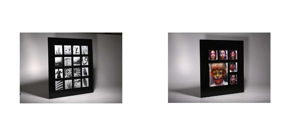 Overall frame size MULTI3B MULTI9 Photos behind 3 crystal clear solid blocks which give an almost 3D look to the photo 3 photos at 4 x4 - Block - 110 Overall frame size 11 x 21.