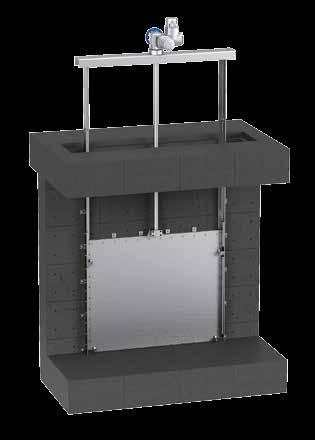 MC-MR series Wall-type penstock for clean liquids or liquids loaded with solids, with perimeter and four-side seal acc.