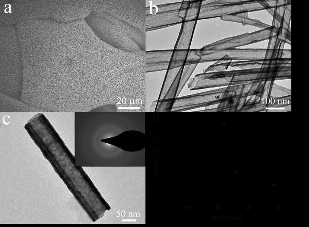 Figure S2. ALD-TiO 2 nanotubes based on Co 2 (OH) 2 CO 3 nanowire template.
