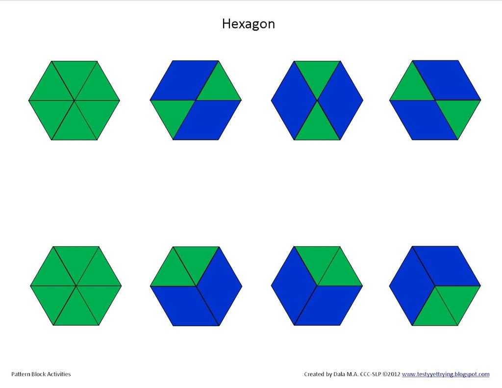 PATTERN BLOCK WALLS Grades 3 and 4 Create and extend a growing pattern pattern blocks Mental Math Activity Persons 2 Mental Math Challenge Person 1 imagines a growing pattern and explains the pattern
