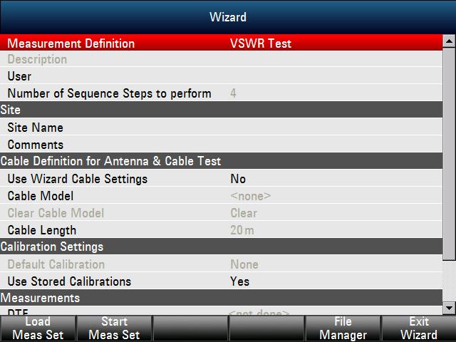 Working with the Measurement Wizard Installing Firmware Options 2.1.2 Using the Measurement Wizard Now that the measurement set is available on the R&S FSH you can start performing measurements. 2.1.2.1 Starting the Measurement Wizard Press the USER key.