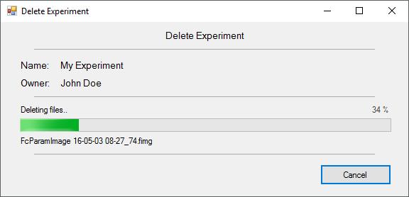 If the disk space is low, one of the options is to delete or backup older experiments. Both options are available in the context menu of the selected experiment.